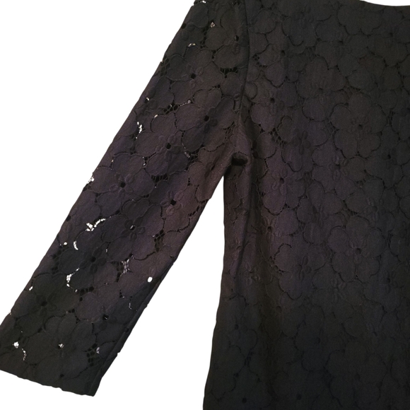 DVF Diane Von Furstenberg Sarita Flower Lace Dress in Black, Size 12 - Picture 4 of 12